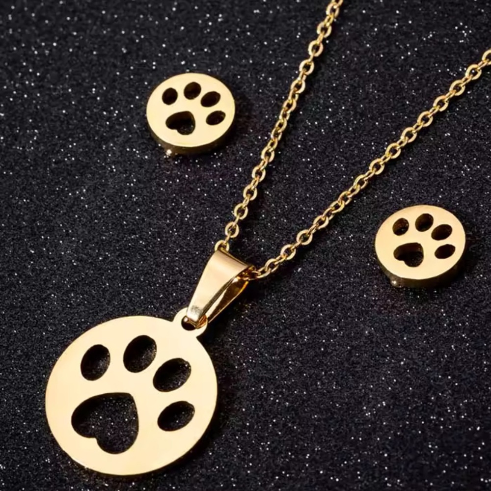 Dog Necklace and Earring Set